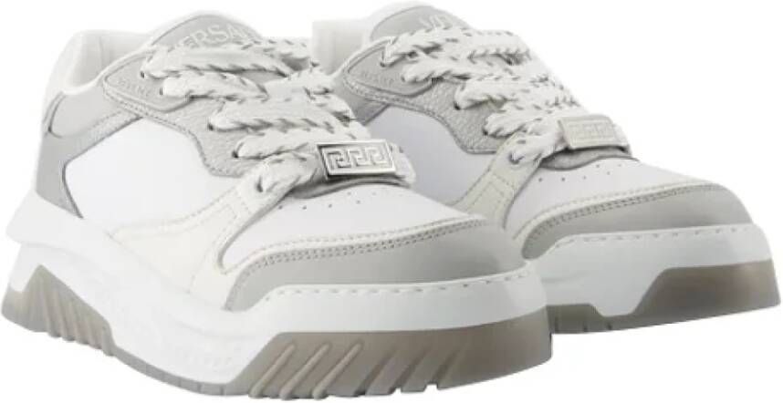 Versace Leather sneakers Gray Heren