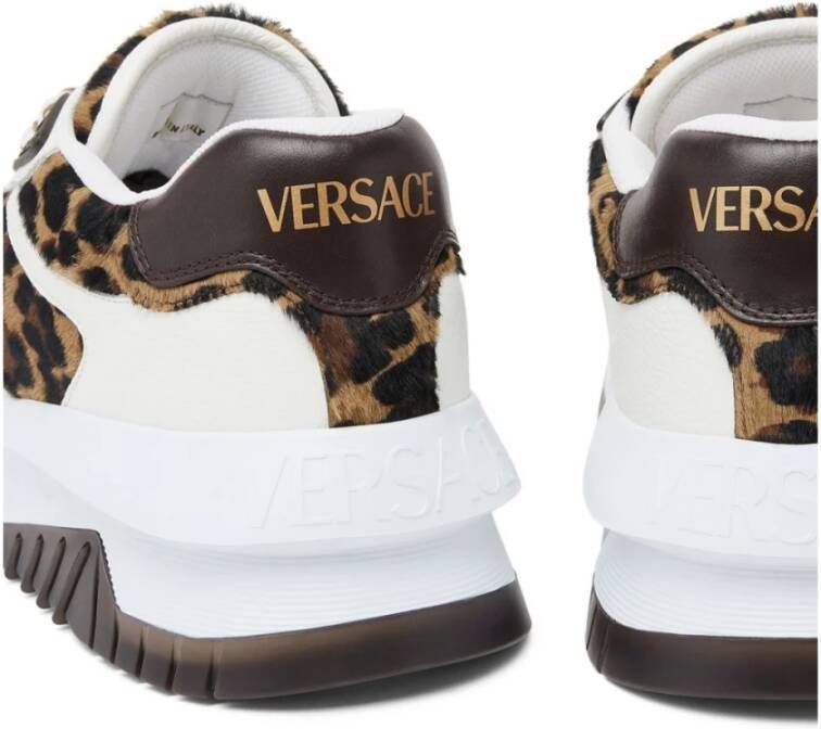 Versace Leopard Print Panelled Sneakers Multicolor Heren