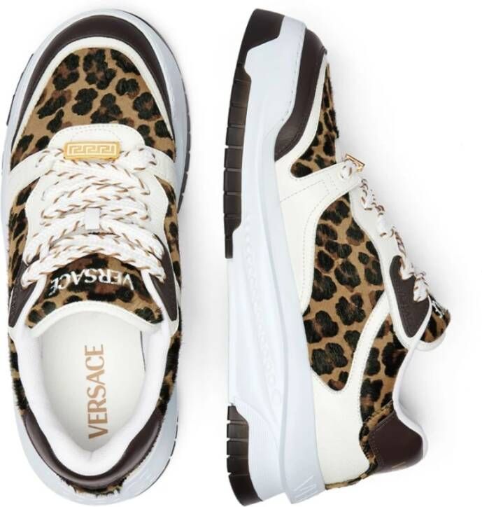 Versace Leopard Print Panelled Sneakers Multicolor Heren