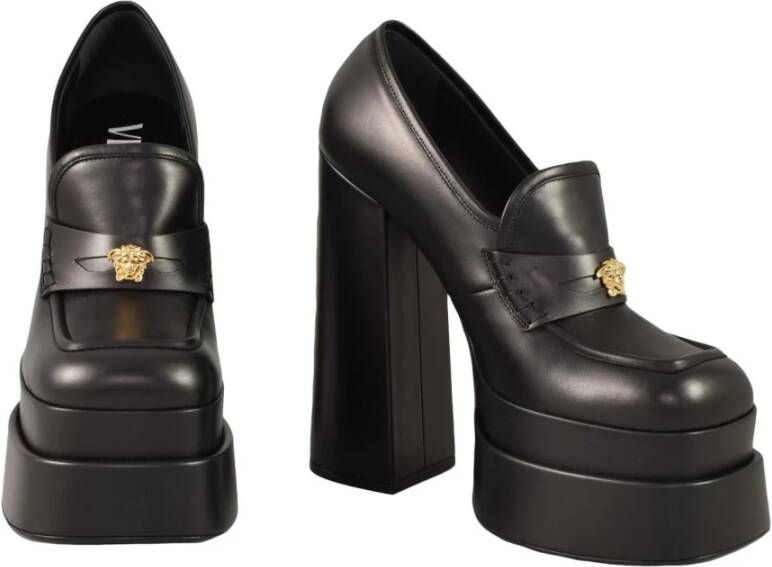 Versace Leren Collectie Schoenen Black Dames