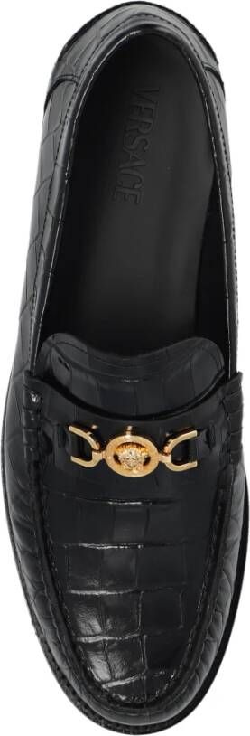 Versace Leren loafers Black Heren