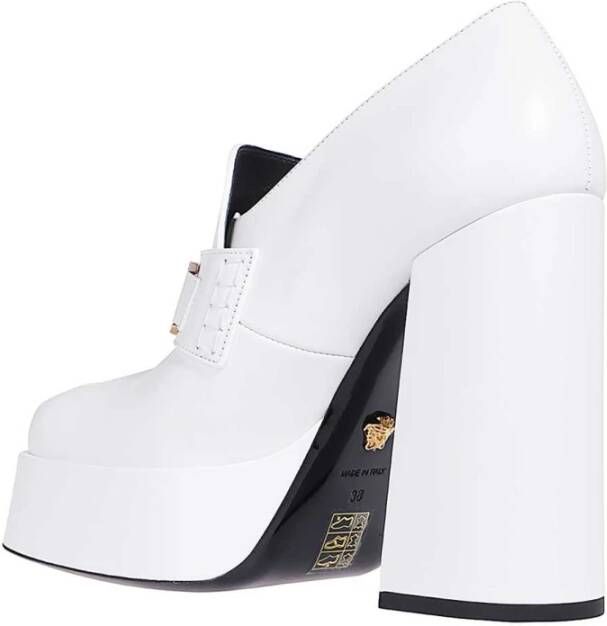 Versace Leren Loafers met Logo Detail White Dames