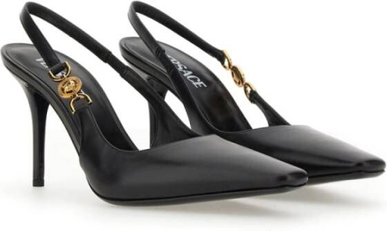 Versace Leren Medium Hak Pumps Gemaakt in Italië Black Dames