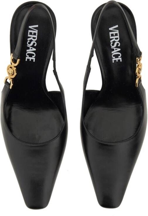 Versace Leren Medium Hak Pumps Gemaakt in Italië Black Dames