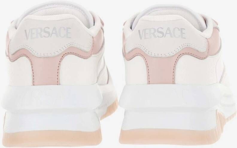 Versace Leren Sneakers Ronde Neus Logo Detail Multicolor Dames