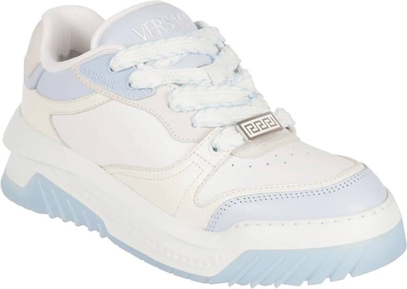 Versace Leren Suède Stof Sneakers Blue Heren