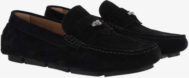 Versace Zwarte Suède Loafers met Biggie Medusa Black Heren