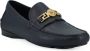 Versace Marineblauwe Kalfsleren Loafers Schoenen Blue Heren - Thumbnail 3