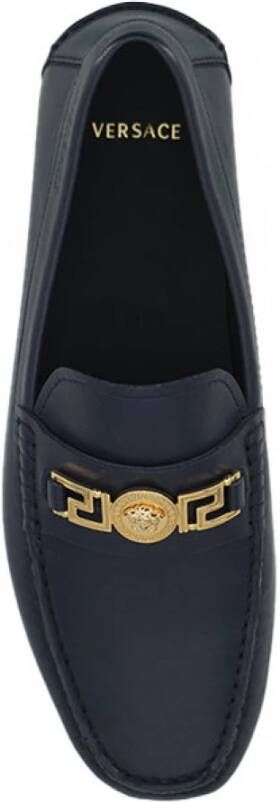 Versace Marineblauw Kalfsleer Loafers Blue Heren