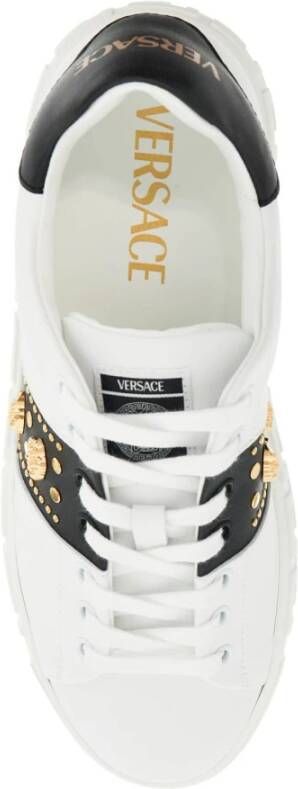 Versace Medusa Studded Eco-Leather Sneakers White Dames