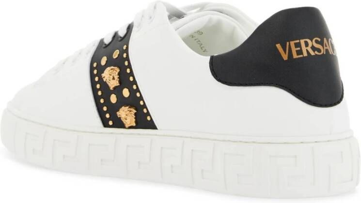 Versace Medusa Studded Eco-Leather Sneakers White Dames