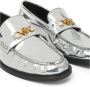 Versace Metallic Finish Medusa Plaque Platte Schoenen Gray Dames - Thumbnail 4