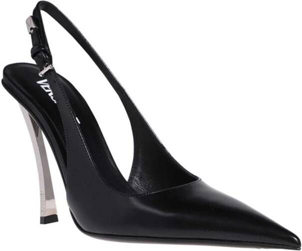 Versace Metallic Heel Slingback Pumps Black Dames