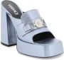 Versace Metallic Leren Medusa Muiltjes Blue Dames - Thumbnail 5