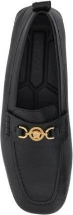 Versace Metallic Medusa Head Leren Loafers Black Heren