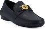 Versace Marineblauwe Kalfsleren Loafers Schoenen Blue Heren - Thumbnail 3