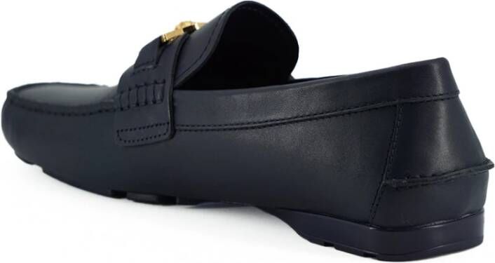 Versace Navy Blauw Kalfsleer Loafers Blue Heren