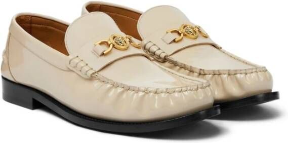 Versace Patent Finish Instap Schoenen Beige Heren