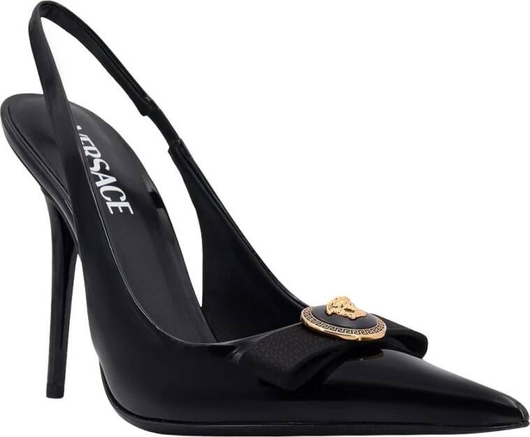 Versace Patentleren Slingback met Medusa Boog Black Dames