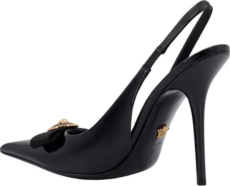 Versace Patentleren Slingback met Medusa Boog Black Dames