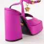Versace Zijden satijnen sandalen voor vrouwen Purple Dames - Thumbnail 4