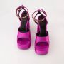 Versace Zijden satijnen sandalen voor vrouwen Purple Dames - Thumbnail 6