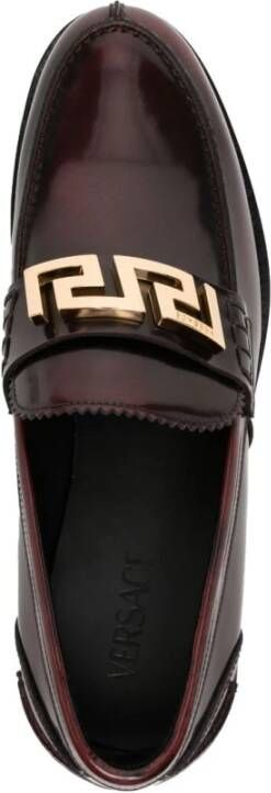 Versace Platte schoenen met Greca-details Brown Heren