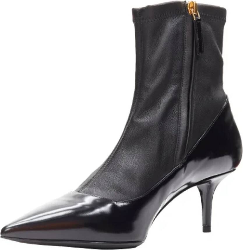 Versace Pre-owned Leather boots Black Dames