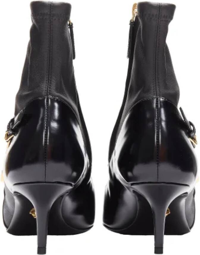 Versace Pre-owned Leather boots Black Dames