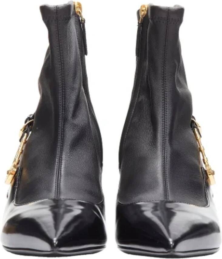 Versace Pre-owned Leather boots Black Dames