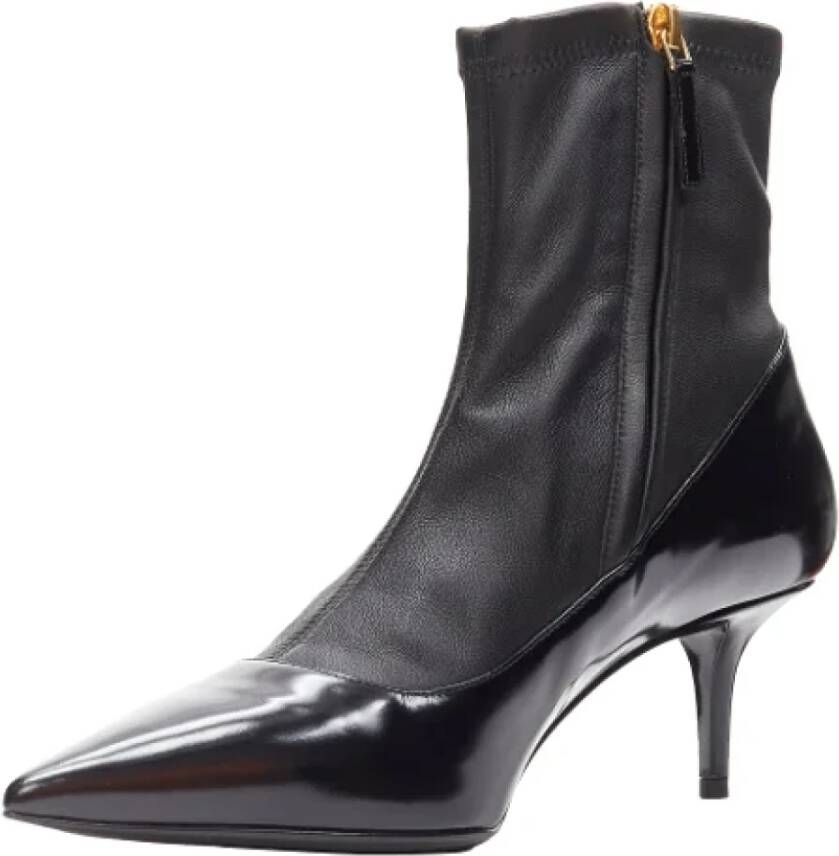 Versace Pre-owned Leather boots Black Dames