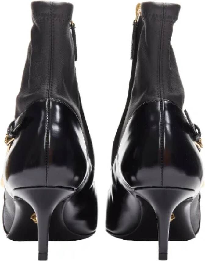 Versace Pre-owned Leather boots Black Dames