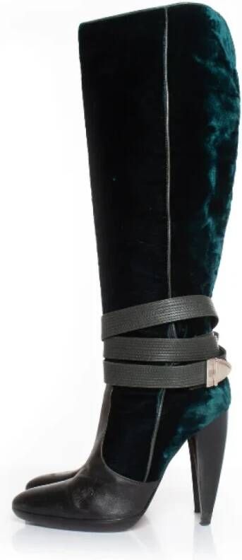 Versace Pre-owned Leather boots Green Dames