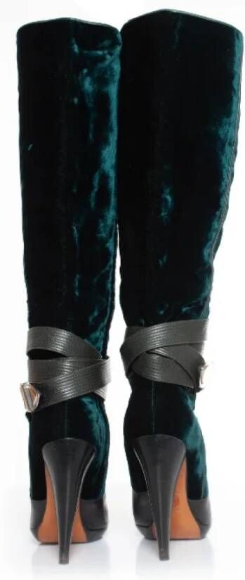 Versace Pre-owned Leather boots Green Dames