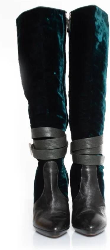 Versace Pre-owned Leather boots Green Dames