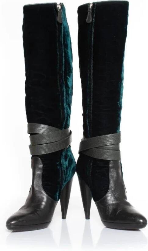 Versace Pre-owned Leather boots Green Dames