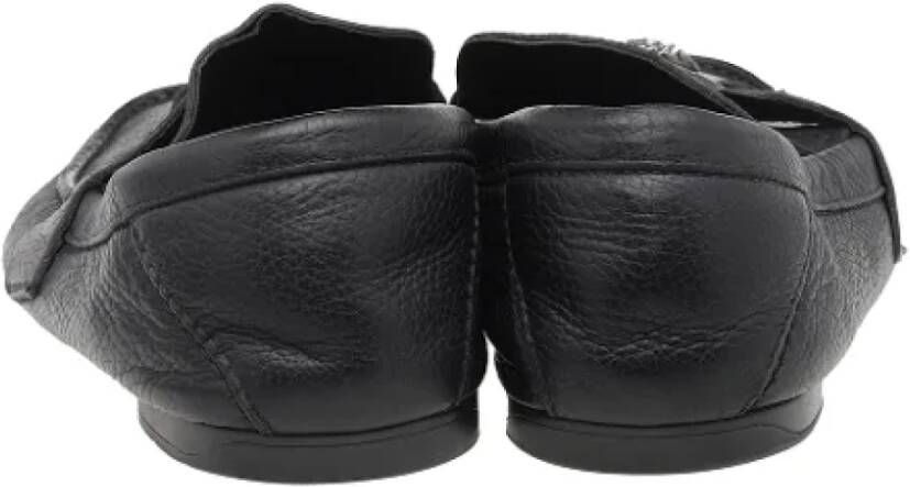 Versace Pre-owned Leather flats Black Dames