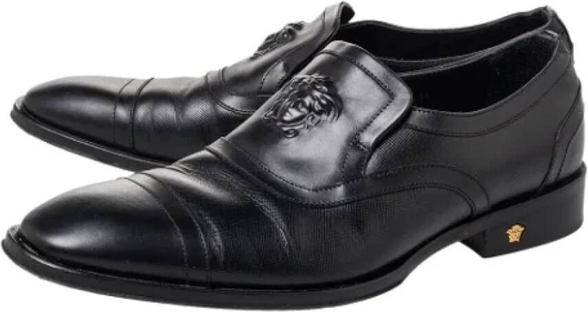 Versace Pre-owned Leather flats Black Dames