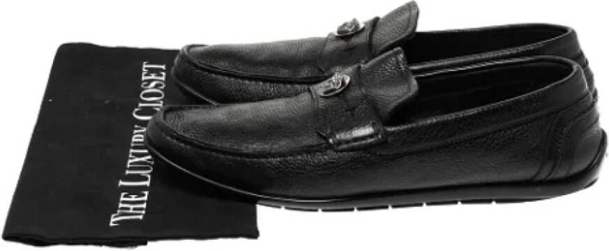 Versace Pre-owned Leather flats Black Dames