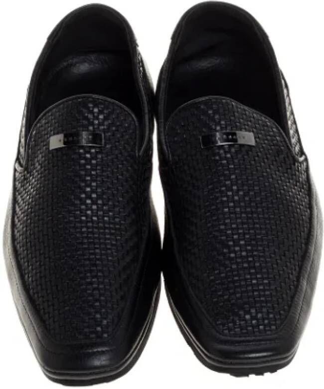 Versace Pre-owned Leather flats Black Dames