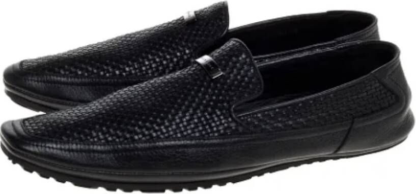 Versace Pre-owned Leather flats Black Dames