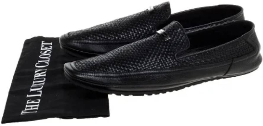 Versace Pre-owned Leather flats Black Dames