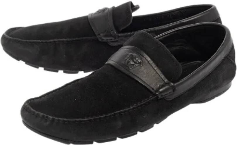 Versace Pre-owned Leather flats Black Dames