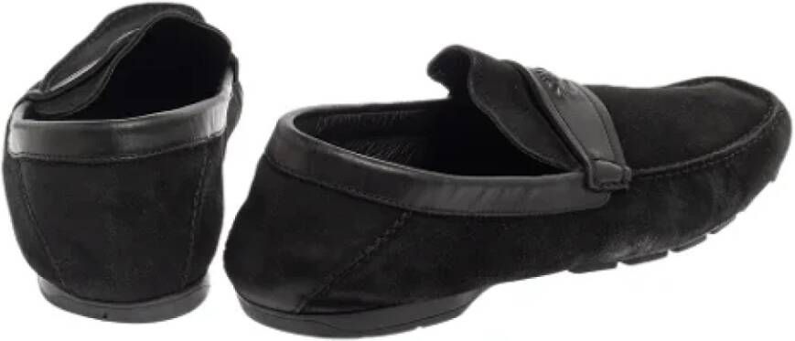 Versace Pre-owned Leather flats Black Dames