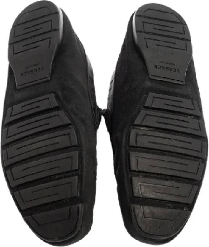 Versace Pre-owned Leather flats Black Dames