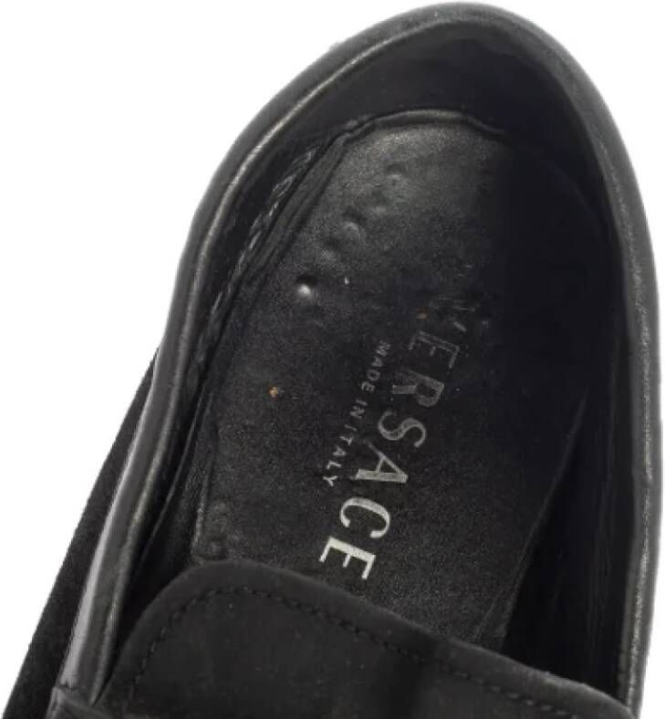 Versace Pre-owned Leather flats Black Dames