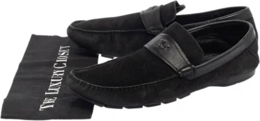 Versace Pre-owned Leather flats Black Dames