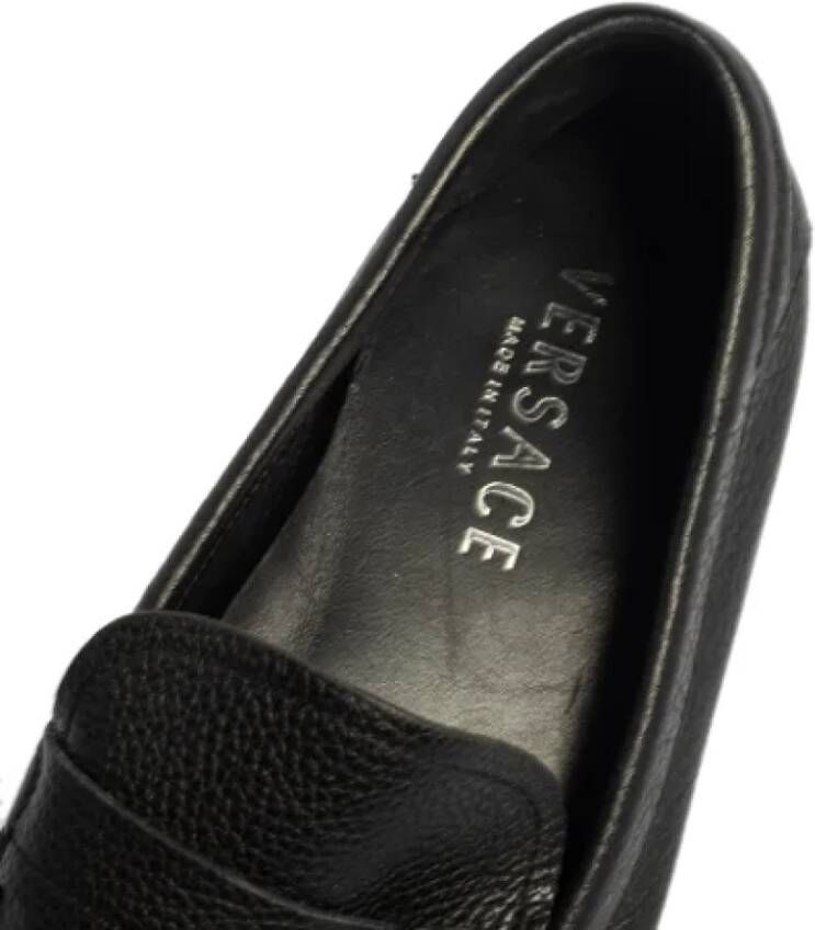 Versace Pre-owned Leather flats Black Heren