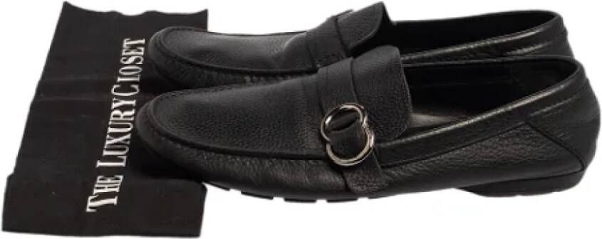Versace Pre-owned Leather flats Black Heren