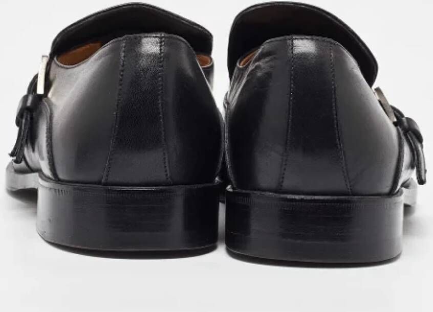 Versace Pre-owned Leather flats Black Heren